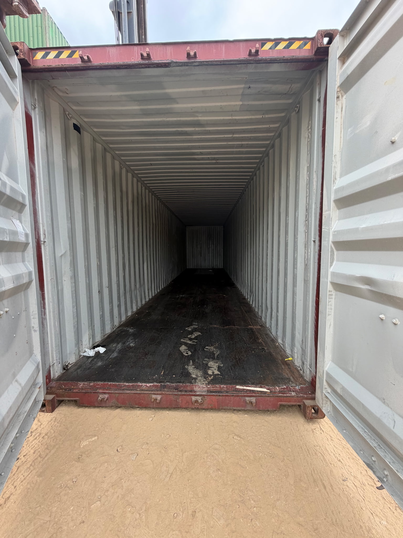 Red container interior