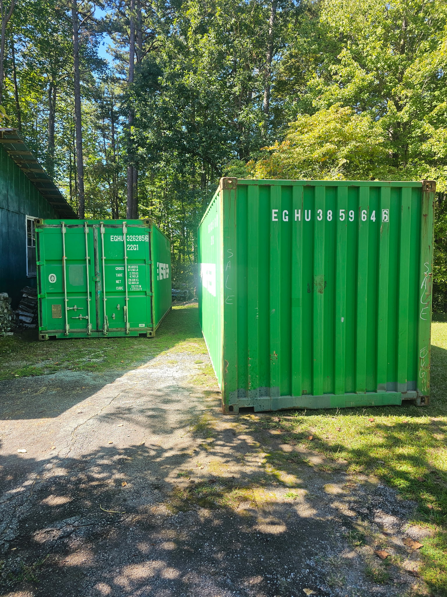 Containers at a property